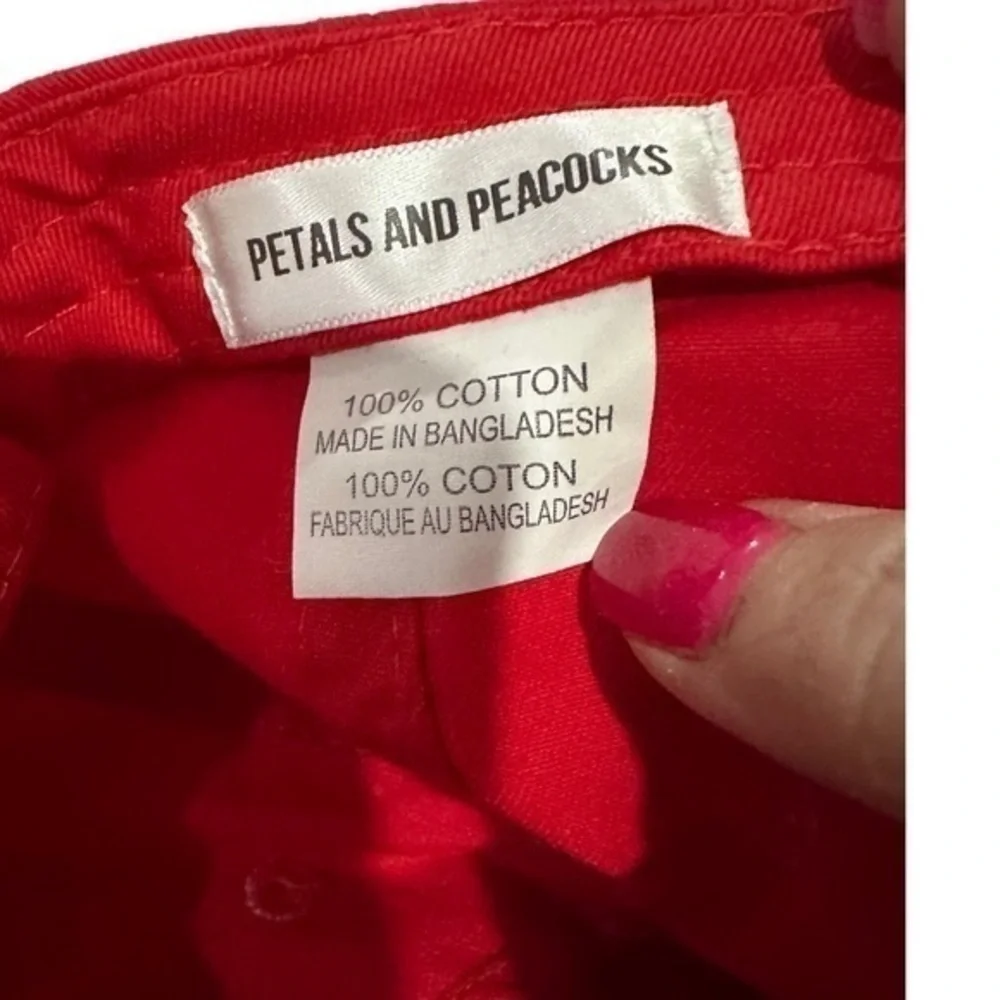 Petals and Peacocks Red Rooster Baseball Cap